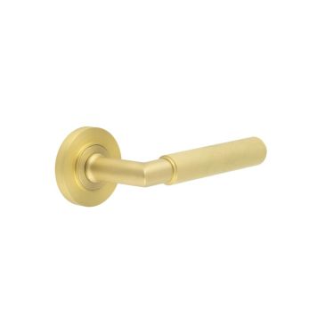 Click Here To Enlarge This Photo Of BUR40KIT235 Frelan Hardware Burlington Piccadilly Door Handles on Plain Rose Satin Brass