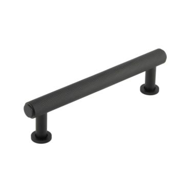 Click Here To Enlarge This Photo Of BUR411MB Frelan Hardware Burlington Piccadilly Knurled Cabinet Handle 128mm Matt Black