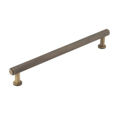 Click Here To Enlarge This Photo Of BUR412AB Frelan Hardware Burlington Piccadilly Knurled Cabinet Handle 224mm Antique Brass