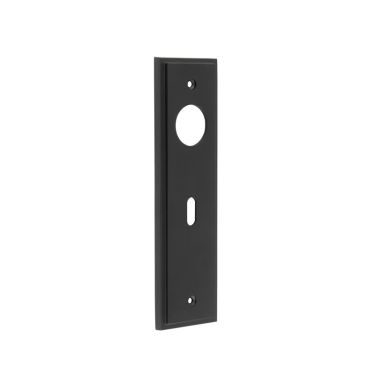 Click Here To Enlarge This Photo Of BUR451MB Frelan Hardware Burlington II Standard Key &lpar;57mm c&sol;c&rpar; Lock Backplates to suit Lever Handles Matt Black