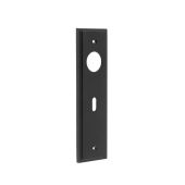 BUR451MB Frelan Hardware Burlington II Standard Key &lpar;57mm c&sol;c&rpar; Lock Backplates to suit Lever Handles Matt Black