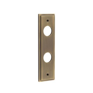 Click Here To Enlarge This Photo Of BUR453AB Frelan Hardware Burlington II Bathroom &lpar;57mm c&sol;c&rpar; Backplates to suit Lever Handles Antique Brass