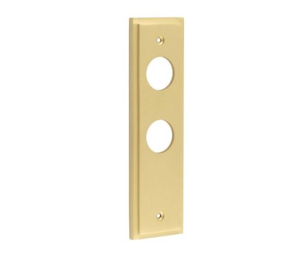 Click Here To Enlarge This Photo Of BUR453SB Frelan Hardware Burlington II Bathroom &lpar;57mm c&sol;c&rpar; Backplates to suit Lever Handles Satin Brass
