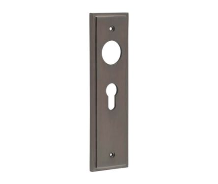 Click Here To Enlarge This Photo Of BUR454DB Frelan Hardware Burlington II Euro Profile &lpar;47&period;5mm c&sol;c&rpar; Lock Backplates to suit Lever Handles Dark Bronze