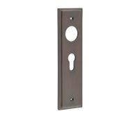 BUR454DB Frelan Hardware Burlington II Euro Profile &lpar;47&period;5mm c&sol;c&rpar; Lock Backplates to suit Lever Handles Dark Bronze