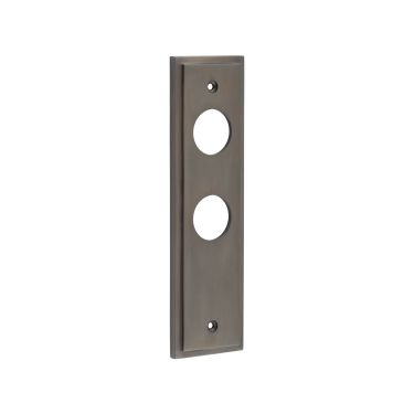 Click Here To Enlarge This Photo Of BUR456DB Frelan Hardware Burlington II Din Bathroom &lpar;78mm c&sol;c&rpar; Backplates to suit Lever Handles Dark Bronze