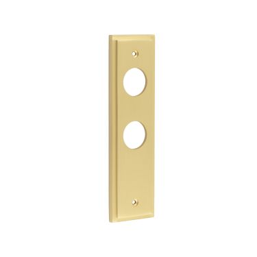 Click Here To Enlarge This Photo Of BUR456SB Frelan Hardware Burlington II Din Bathroom &lpar;78mm c&sol;c&rpar; Backplates to suit Lever Handles Satin Brass