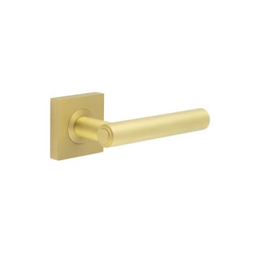 Click Here To Enlarge This Photo Of BUR45KIT240 Frelan Hardware Burlington Richmond Door Handles on Square Plain Rose Satin Brass