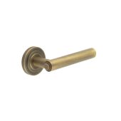 BUR45KIT3 Frelan Hardware Burlington Richmond Door Handles on Stepped Rose Antique Brass