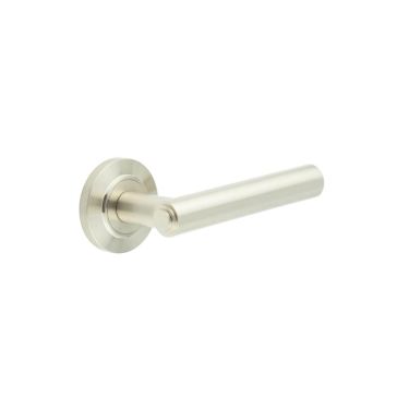 Click Here To Enlarge This Photo Of BUR45KIT314 Frelan Hardware Burlington Richmond Door Handles on Chamfered Rose Satin Nickel