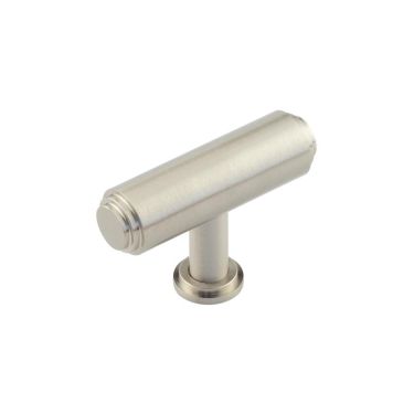 Click Here To Enlarge This Photo Of BUR502SN Frelan Hardware Burlington Belgrave 60mm T Bar Stepped Cupboard Knob Satin Nickel