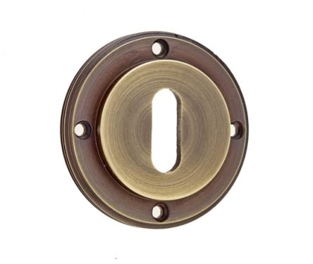 Click Here To Enlarge This Photo Of BUR60AB Frelan Hardware Burlington Standard Keyway Escutcheon &lpar;No Outer Rose&rpar; Antique Brass