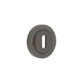 BUR-60DB-71DB Frelan Hardware Burlington Standard Keyway Escutcheon on Plain Rose Dark Bronze