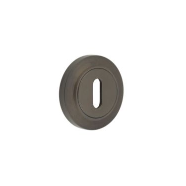 Click Here To Enlarge This Photo Of BUR-60DB-72DB Frelan Hardware Burlington Standard Keyway Escutcheon on Chamfered Rose Dark Bronze