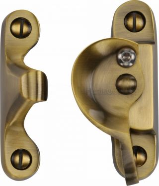 Click Here To Enlarge This Photo Of V2060L-AT Heritage Brass Fitch Pattern Sash Fastener Lockable Antique Brass Finish