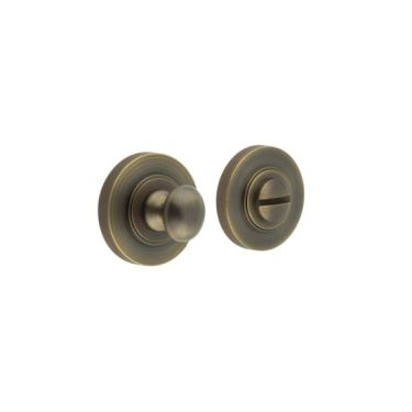 Click Here To Enlarge This Photo Of BUR-80AB-55AB Frelan Hardware Burlington Turn & Release &lpar;Inner 1&rpar; Knurled Rose Antique Brass