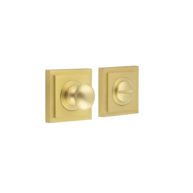 Click Here To Enlarge This Photo Of BUR-80SB-152SB Frelan Hardware Burlington Turn & Release &lpar;Inner 1&rpar; Square Stepped Rose Satin Brass