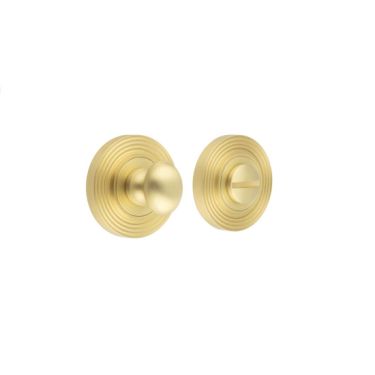 Click Here To Enlarge This Photo Of BUR-80SB-53SB Frelan Hardware Burlington Turn & Release &lpar;Inner 1&rpar; Reeded Rose Satin Brass