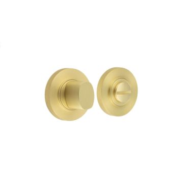 Click Here To Enlarge This Photo Of BUR-81SB-55SB Frelan Hardware Burlington Turn & Release &lpar;Inner 3&rpar; Knurled Rose Satin Brass