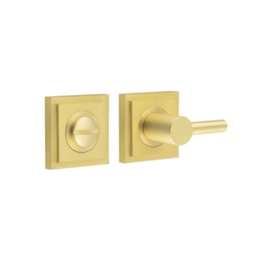 Click Here To Enlarge This Photo Of BUR-82SB-152SB Frelan Hardware Burlington Easy Turn & Release on Square Stepped Rose Satin Brass