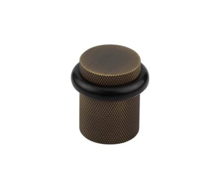 Click Here To Enlarge This Photo Of BUR964AB Frelan Hardware Burlington Knurled Floor Mounted Door Stop 40mm Dia Antique Brass