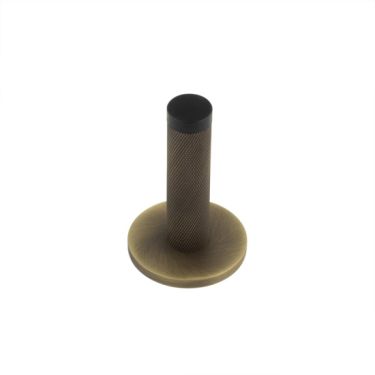 Click Here To Enlarge This Photo Of BUR-968AB-971AB Frelan Hardware Burlington Knurled 75mm Wall Mounted Door Stop &lpar;Plain Rose&rpar; Antique Brass