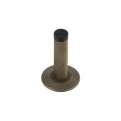 BUR-968AB-972AB Frelan Hardware Burlington Knurled 75mm Wall Mounted Door Stop &lpar;Chamfered Rose&rpar; Antique Brass