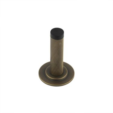Click Here To Enlarge This Photo Of BUR-968AB-973AB Frelan Hardware Burlington Knurled 75mm Wall Mounted Door Stop &lpar;Stepped Rose&rpar; Antique Brass