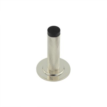 Click Here To Enlarge This Photo Of BUR-968PN-973PN Frelan Hardware Burlington Knurled 75mm Wall Mounted Door Stop &lpar;Stepped Rose&rpar; Polished Nickel