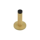 BUR-968SB-969SB Frelan Hardware Burlington Knurled 75mm Wall Mounted Door Stop &lpar;Knurled Rose&rpar; Satin Brass