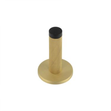 Click Here To Enlarge This Photo Of BUR-968SB-971SB Frelan Hardware Burlington Knurled 75mm Wall Mounted Door Stop &lpar;Plain Rose&rpar; Satin Brass