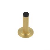 BUR-968SB-973SB Frelan Hardware Burlington Knurled 75mm Wall Mounted Door Stop &lpar;Stepped Rose&rpar; Satin Brass
