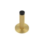 BUR-968SB-974SB Frelan Hardware Burlington Knurled 75mm Wall Mounted Door Stop &lpar;Reeded Rose&rpar; Satin Brass