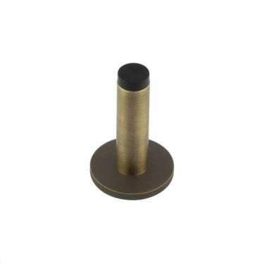 Click Here To Enlarge This Photo Of BUR-970AB-969AB Frelan Hardware Burlington Plain 75mm Wall Mounted Door Stop &lpar;Knurled Rose&rpar; Antique Brass