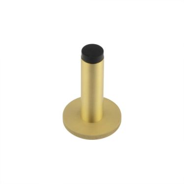 Click Here To Enlarge This Photo Of BUR-970SB-969SB Frelan Hardware Burlington Plain 75mm Wall Mounted Door Stop &lpar;Knurled Rose&rpar; Satin Brass