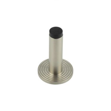 Click Here To Enlarge This Photo Of BUR-970SN-974SN Frelan Hardware Burlington Plain 75mm Wall Mounted Door Stop &lpar;Reeded Rose&rpar; Satin Nickel