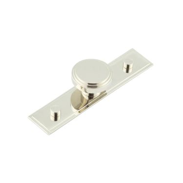 Click Here To Enlarge This Photo Of HOX-1040PN-6090PN Frelan Hardware Hoxton Cropley Cupboard Knob 40mm on Stepped Backplate Polished Nickel