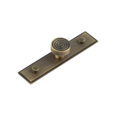 Click Here To Enlarge This Photo Of HOX-1130AB-6090AB Frelan Hardware Hoxton Murray Cupboard Knob 30mm on Stepped Backplate Antique Brass