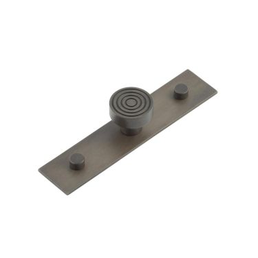 Click Here To Enlarge This Photo Of HOX-1130DB-5090DB Frelan Hardware Hoxton Murray Cupboard Knob 30mm on Plain Backplate Dark Bronze