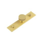 HOX-130SB-5090SB Frelan Hardware Hoxton Wenlock Cupboard Knob 30mm on Plain Backplate Satin Brass
