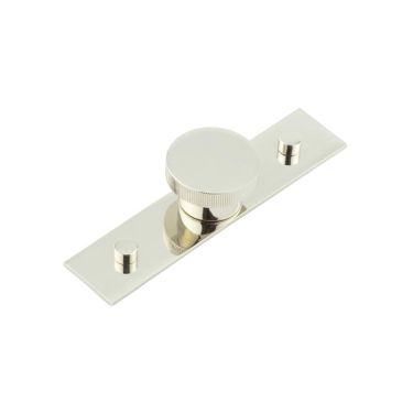 Click Here To Enlarge This Photo Of HOX-240PN-5090PN Frelan Hardware Hoxton Thaxted Cupboard Knob 40mm on Plain Backplate Polished Nickel