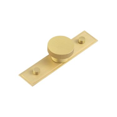 Click Here To Enlarge This Photo Of HOX-240SB-6090SB Frelan Hardware Hoxton Thaxted Cupboard Knob 40mm on Stepped Backplate Satin Brass