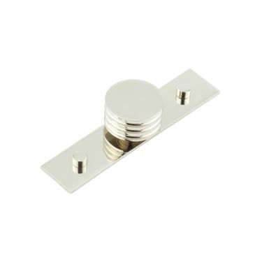 Click Here To Enlarge This Photo Of HOX-440PN-5090PN Frelan Hardware Hoxton Sturt Cupboard Knob 40mm on Plain Backplate Polished Nickel