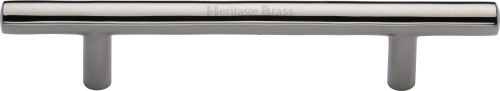Click Here To Enlarge This Photo Of C0361 101-PNF Heritage Brass Cabinet Pull Bar Design 101mm ctc Polished Nickel Finish
