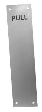 Click Here To Enlarge This Photo Of J1998B Frelan Hardware Jedo Engraved Fingerplate "Pull" 305mm x 75mm Satin Anodised Aluminium