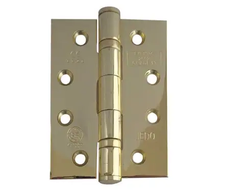 Click Here To Enlarge This Photo Of J9500EB Frelan Hardware Jedo Certifire Grade 13 &lpar;Stainless Steel&rpar; Ball Bearing Hinges 102mm x 76mm x 3mm Polished Brass