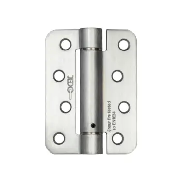 Click Here To Enlarge This Photo Of J9800RSC Frelan Hardware Jedo Steel Radiused Single Action Spring Hinges 102mm x 76mm x 2&period;7mm &lpar;Pack of 3&rpar; Satin Chrome