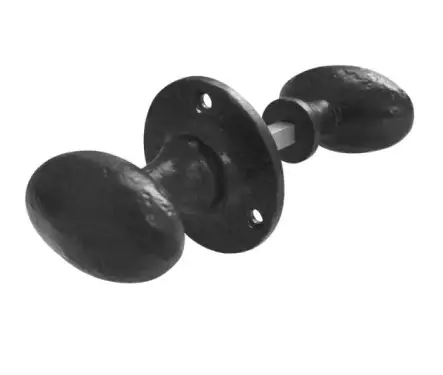 Click Here To Enlarge This Photo Of JAB48R Frelan Hardware Jedo Black Antique Oval Rim Door Knobs