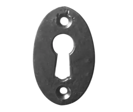 Click Here To Enlarge This Photo Of JAB75 Frelan Hardware Jedo Black Antique Oval Keyhole Escutcheon 50mm