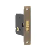 JL840AB Frelan Hardware Jedo Sliding Door Bathroom Lock &lpar;56mm Backset&rpar; Antique Brass